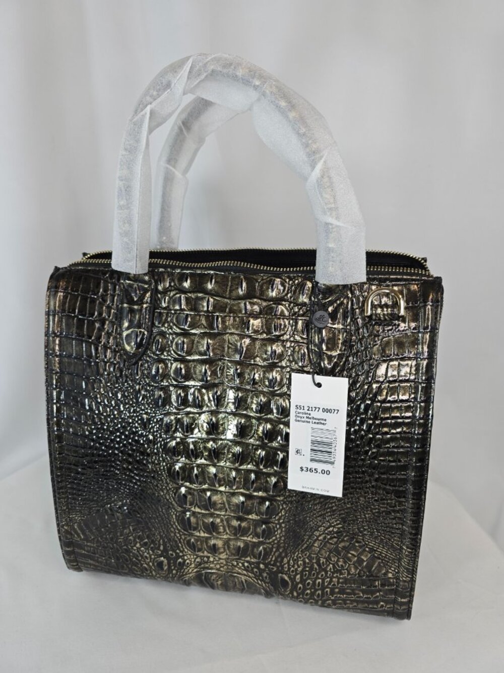 Brahmin Caroline Onyx Melbourne Satchel Bag Purse New with Tags
